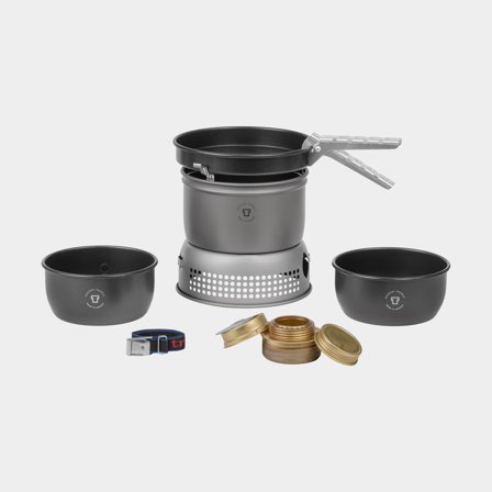 Spirituskocher / Sturmkocher Trangia 27 Small, 1000 W + 2 Kessel, 1 Bratpfanne in NS / Non Stick-Teflon + Windschutz in HA / hartanodisiertem 
