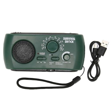 Handvevad Radio Bärbar Praktisk LED-ficklampa Utomhus Multiband AM/FM/SW Solhandvev Väderradio