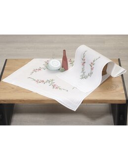 Broderipakke Blomstergirlander - Duk - Duftin