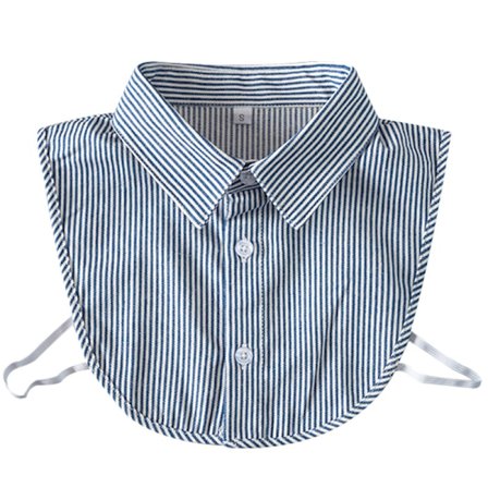 Stripete falsk krage for kvinner, avtakbar blusekrage med spiss design, klassisk halv falsk skjorte for gensere og kjoler