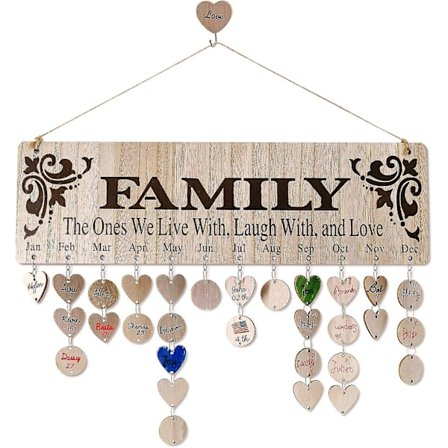 Trekalender for bursdager med plass til 100 etiketter - stil 1