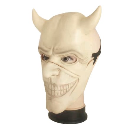 Halloween skrämmande ansiktshuvudbonad 3-delad kostym svart telefonmask