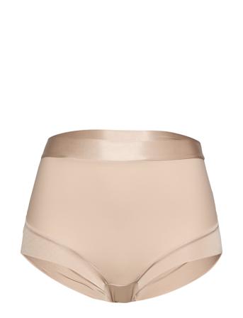 Girdle Brief Matt Shiny Light Lingerie Panties High Waisted Panties Beige Lindex