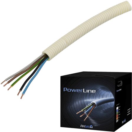 Pipelife FK PowerLine Kabel fördragen, PVC- och halogenfri 5G1.5 mm², 16 mm x 100 m, Anslutningsdon & kablar