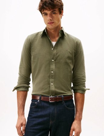 Tommy Hilfiger Solid Corduroy Rf Shirt - Khaki green - XL