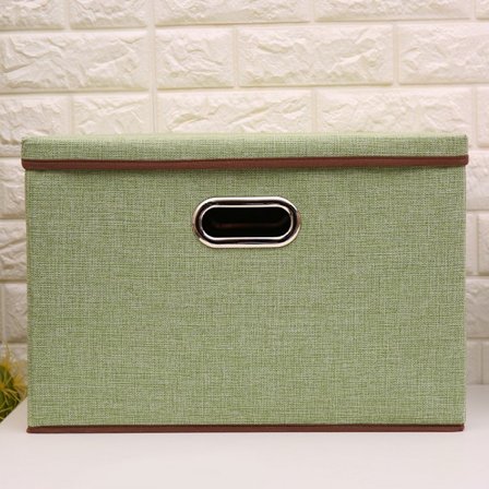 Suuret kokoontaitettavat säilytyslaatikot kansilla, pellavakangas Folda