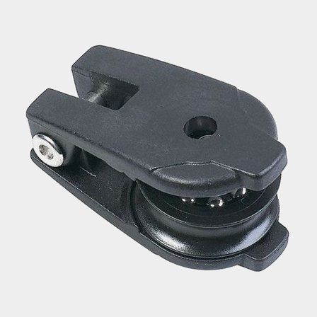 Lewmar Kastblock 27mm enkel för web-montering i svart komposit med rostfria lager för linor upp till 8mm diameter