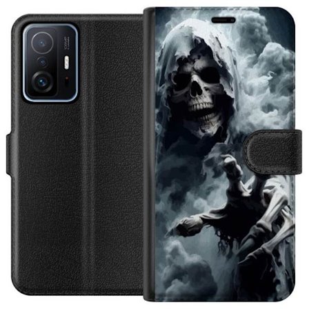 Kompatibel Tegnebogsetui til Xiaomi 11T Grim Reaper plakat død kranium mørk kunst horror spøgelse tåge dødskalle uhyggelig mørk design kunst