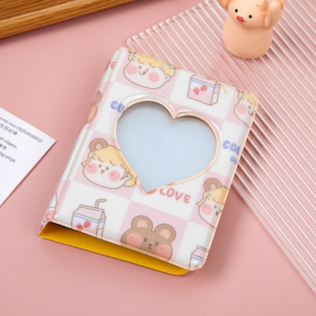 Mini fotoalbum (rosa) Kpop 3 tum, Kpop fotokortpärm, Hollo