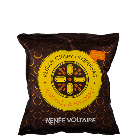 Renée Voltaire Veganske Crispy Linsepuffer Peanøtt & Havsalt 60 g