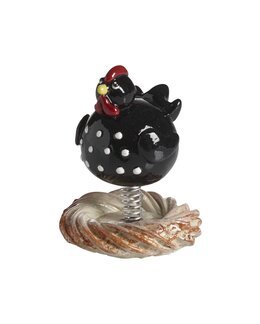 Dekoration Høne med fjer Sort