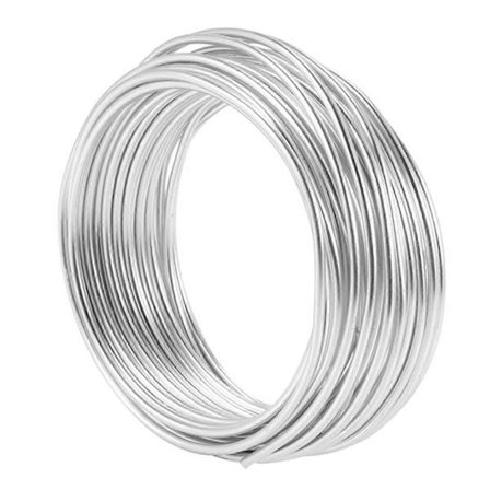 2 stk. 2 mm aluminiumtråd 10M håndverk sølvtråd for smykkelaging, leiremodellering, bonsai og modell