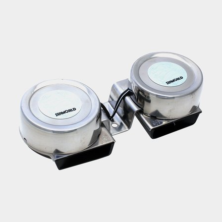 Bocina náutica 12 V, acero inoxidable, electromagnética, exterior, 220 mm