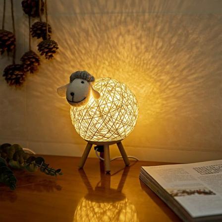 Hjemmebordslampe Lamb Sleep Night Light (lille grå fårehovedkontakt),