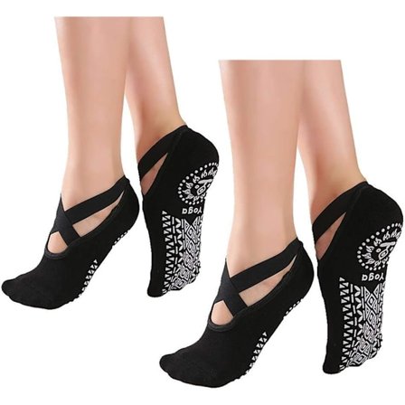 2 par Ikke-Skli Yoga Sokker for Kvinner, Ikke-Skli Pilates Sokker med G