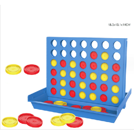 4 peräkkäin -peli Medium, lautapelilelu lapsille, klassinen 4 peräkkäin