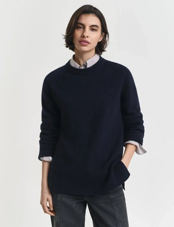 GANT Soft Wool Lounge C-Neck - Blue - S