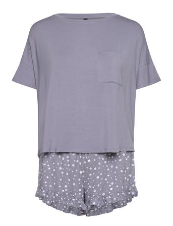 Pj Short Loosefit Flowers Grey Hunkemöller
