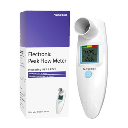 Peak Flow Meter Spirometer Bærbar PEF Kompatibel med Forceret Eksspiratorisk Volumen FEV1 Lung Tester
