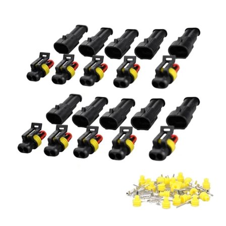 10 Kit Vanntett Elektrisk Kontakt 1,5 mm Serie Terminaler Vanntett (2 Pins)