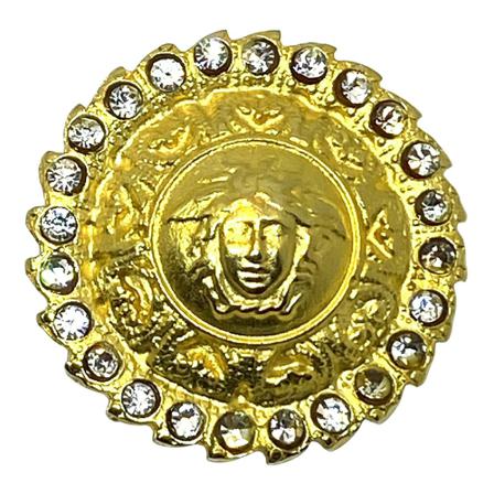 Versace Pre-owned, Medusa Head Shank Button Geel, Dames, Maat:ONE Size