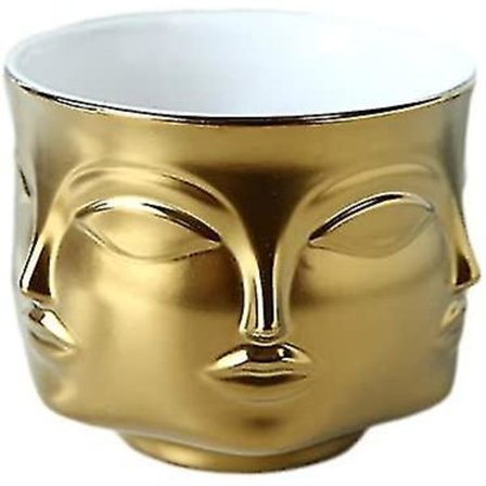 Neljäpuolinen Kulta-Keramiikka Kukkaruukku Koti Sisustus Mehikasvit Kaktus Monikäyttöinen Sisä