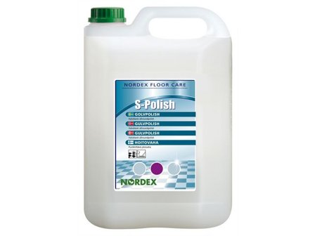 NORDEX Golvpolish S-Polish för linoleum-, plast- och stengolv, 5 l - Lyreco - Städ och hygien - Golvunderhåll - Golvpolish