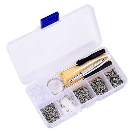 Reparationssæt til briller, 500 stk. solbriller reparationssæt med skruer møtrikker silikone næsepuder ørekrog pincet