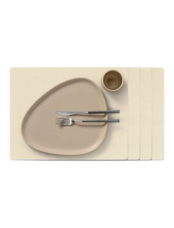 LIND DNA 4-Set Table Mat Square L Corduroy - Cream - 35X45CM