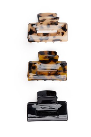 NA-KD Accessories - Firkantet minihårspenne - Håraccessoirer - Brun - One Size