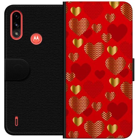 Kompatibel Tegnebogsetui til Motorola Motorola Moto E7 Power GoldenHearts