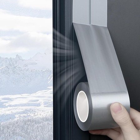 Trekktettning for dører og vinduer Vinter vindusforseglingstape 5 cm x 10 m Trekktettning Trekktettningstape Selvklebende Tetningsisolasjon Grå