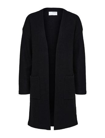 Slfdarla Ls Knit Cardigan B Strikkegenser Cardigan Svart Selected Femme*Betinget Tilbud
