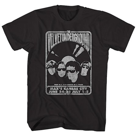 The Velvet Underground T Shirt Maxs Kansas City The Velvet Underground Shirt