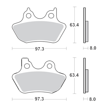 Bremseklodser For Moto-Master RoadPro Sinter - Harley Davidson FLHRCI 1450 1999-2006