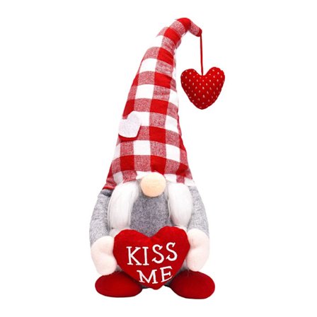 Valentinsdag Nisser med ternet hat, søde ansigtsløse dukker dekoration