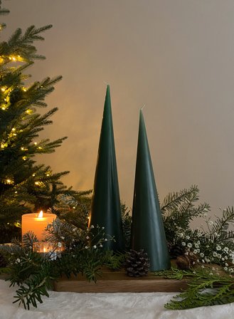 Juletre stearinlys H25 - grønn