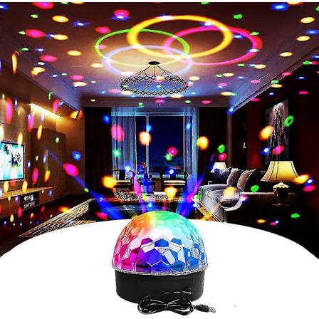 Festlys med trådløs fjernbetjening, lydaktiveret discokugle RGB roterende DJ-scene strobe lys til polterabend fødselsdag forlovelse bryllup hjem fest
