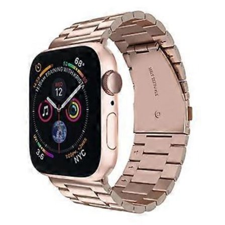 Kompatibel med Apple Watch Armband 38mm-40mm/ 42mm-44mm Ersättningsarmband i rostfritt stål för Apple Watch Series 5/4/3/2/1 (38 till 40mm roséguld)