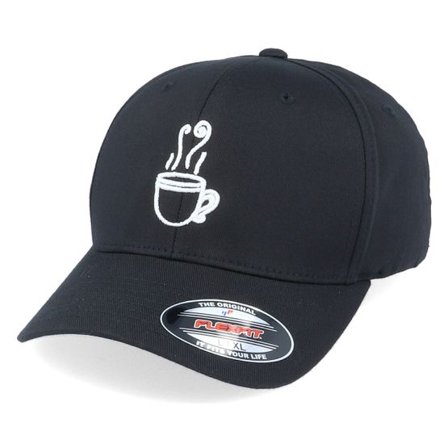 Iconic - Svart flexfit Keps - 3D Coffee Black Flexfit @ Hatstore