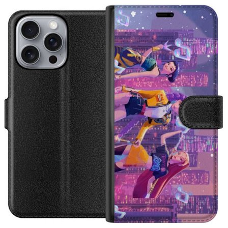 Kompatibel Tegnebogsetui til Apple Apple iPhone 16 Pro Max Futuristisk K-Pop Demon Hunters pigegruppe illustration med neonbyens popkultur æstetik og