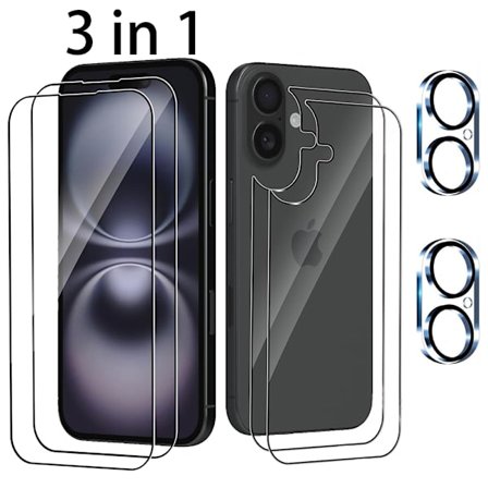 3-in-1 iPhone 16 plus Fram- & Baksida + Kameralinsskydd