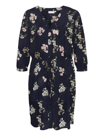 Caranita Denizia 3/4 Shirt Blk Drs Aop Dresses Shirt Dresses Sininen ONLY Carmakoma