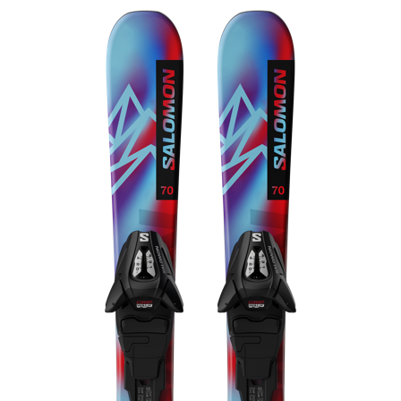 Salomon - Pack de esquí alpino Esquís alpinos L Qst Jr Xs + C5 Gw J75 - Pastel Neon Blue 3 / Poppy Red