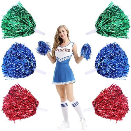 6 stk Cheerleading Pom Poms, Cheerleader Pompoms, Cheerleading