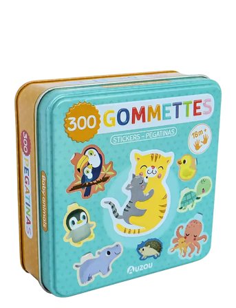 Auzou | Stickers In Metallic Box - Baby Animals | ONE SIZE