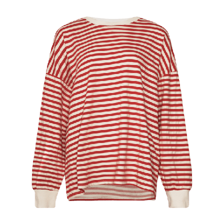 Tiffany Inga, Oversize Blouse - Red/white Stripes Blusar Dam Röd ONESIZE