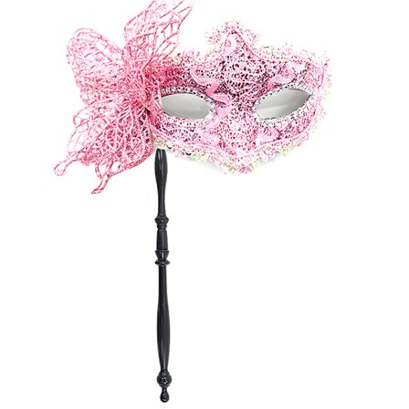 Halloween Party Mask Med Hållande Stick Maskerad Mask