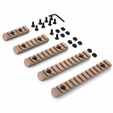 5-spårs 65 mm 7-spårs 85 mm 9-spårs 105 mm 11-spårs 124 mm 13-spårs 144 mm Nylon MLok Picatinny-skenuppsättning med insexnyckel