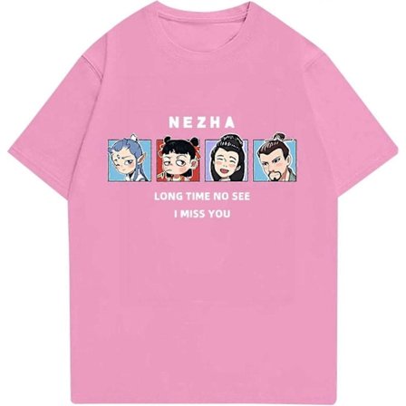 Ne Zha 2 T-skjorte Dame Nezha Anime Inspirert Grafisk Topp Nezha Reborn Film Kortermet Rund Hals Hi